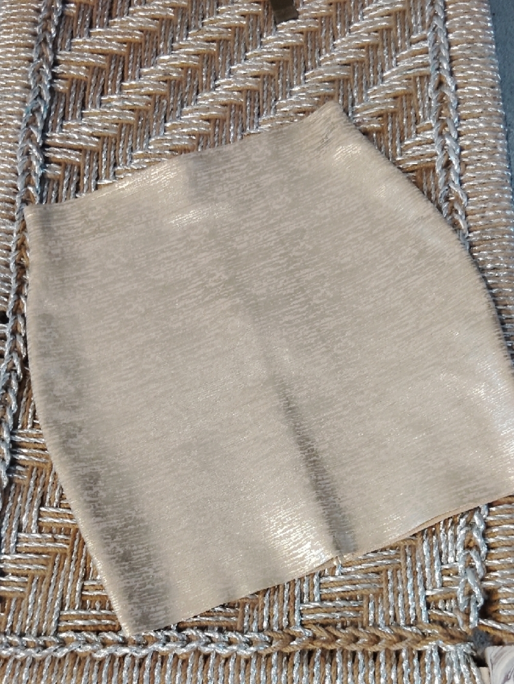 WOW couture Gold Shimmer Mini Skirt L 4-6